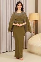 فستان سهرة كريب زيتي