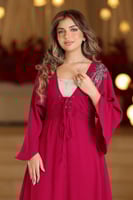 فستان كريب زهري