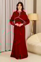 فستان سهرة احمر ماكسي