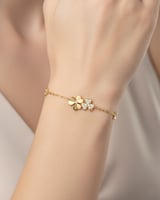 سوار زركون ذهبي ناعم | تصميم زهور