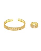 طقم زركون ذهبي (إسورة وخاتم )