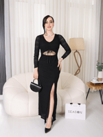 فستان مكسي أسود