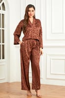 طقم بورجوندي بنطلون وبلوزة