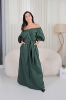 فستان مكسي أخضر