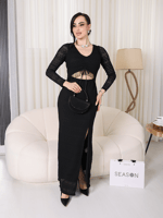 فستان مكسي أسود