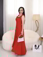 فستان مكسي أحمر