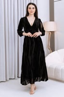 فستان مكسي مخمل أسود