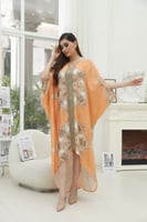 جلابية ميدي مطبوعة بنقوش