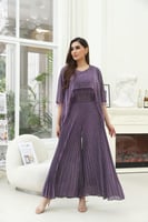 طقم لوريكس بليسية بنفسجي بهدب