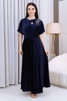 فستان مكسي الأزرق الداكن