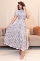 فستان ميدي بطبعة