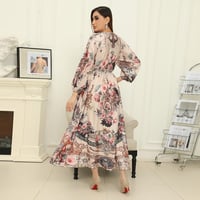 فستان نسائي ميدي مخصر بطبعة الورد