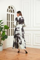 فستان رمادي مشجر