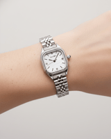 ساعه سيزون مربع فضي