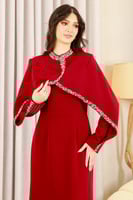 فستان سهرة احمر ماكسي