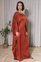 فستان ساتان ناعم - برتقالي داكن | سيزون