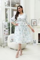 فستان شيفون ميدي ازرق