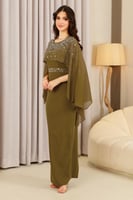 فستان سهرة كريب زيتي