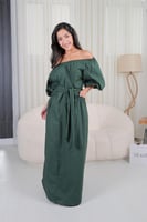 فستان مكسي أخضر