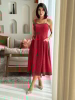 فستان شيفون أحمر