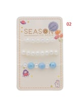 طقم أساور أطفال بخرز ملون وفراشة