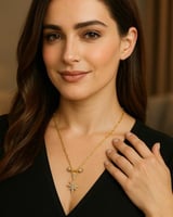 سلسال زركون ذهبي بقلادة نجمة