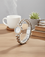 ساعة سيزون نسائية - (فضي وذهبي) بميناء لؤلؤي