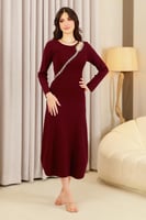 فستان ميدي عنابي