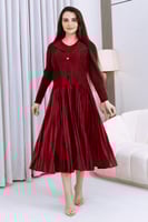 فستان ميدي عنابي