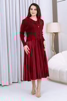 فستان ميدي عنابي