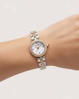 ساعة سيزون نسائية - (فضي وذهبي) بميناء لؤلؤي