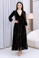 فستان مكسي مخمل أسود