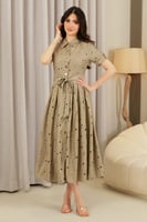 فستان كتان بيج فاتح