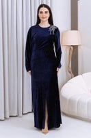 فستان مخمل كحلي