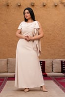 فستان سهرة بيج كريب مزين بالكرستال