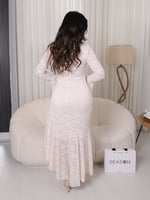 فستان مكسي وردي