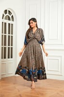 فستان ساتان بطبعه