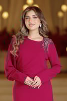 فستان كريب زهري