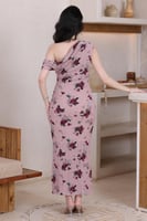 فستان شيفون نافر زهري