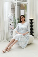 فستان شيفون ميدي ازرق