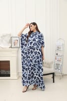 جلابية شيفون بربطة على الياقة فري سايز