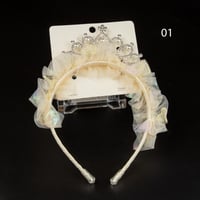 طوق بناتي اللوان شكل تاج مع لؤلؤ