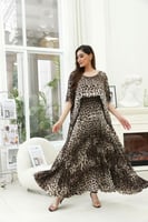 فستان قطن بطبعة الفهد