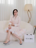 فستان قصير وردي