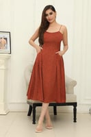 فستان شيفون بلون التيراكوتا