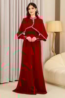 فستان سهرة احمر ماكسي