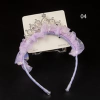 طوق بناتي اللوان شكل تاج مع لؤلؤ