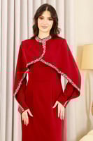 فستان سهرة احمر ماكسي