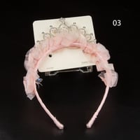 طوق بناتي اللوان شكل تاج مع لؤلؤ