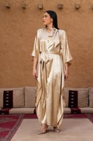 جلابية بيج ساتان فاخر | سيزون